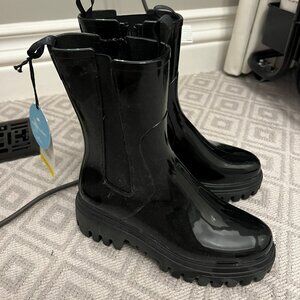 Lemon Jelly - VEGAN MID CALF BLACK BOOTS  CITY 01